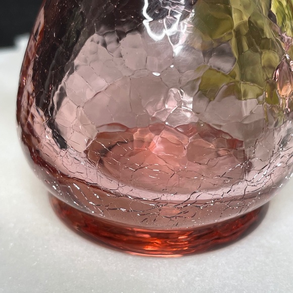 Vintage Cranberry Hand Blown Crackle Glass Creamer (Dorchester) - Picture 5 of 5